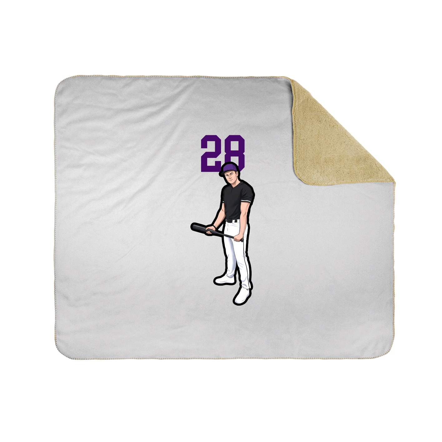 Throw Blanket — Number Top in White