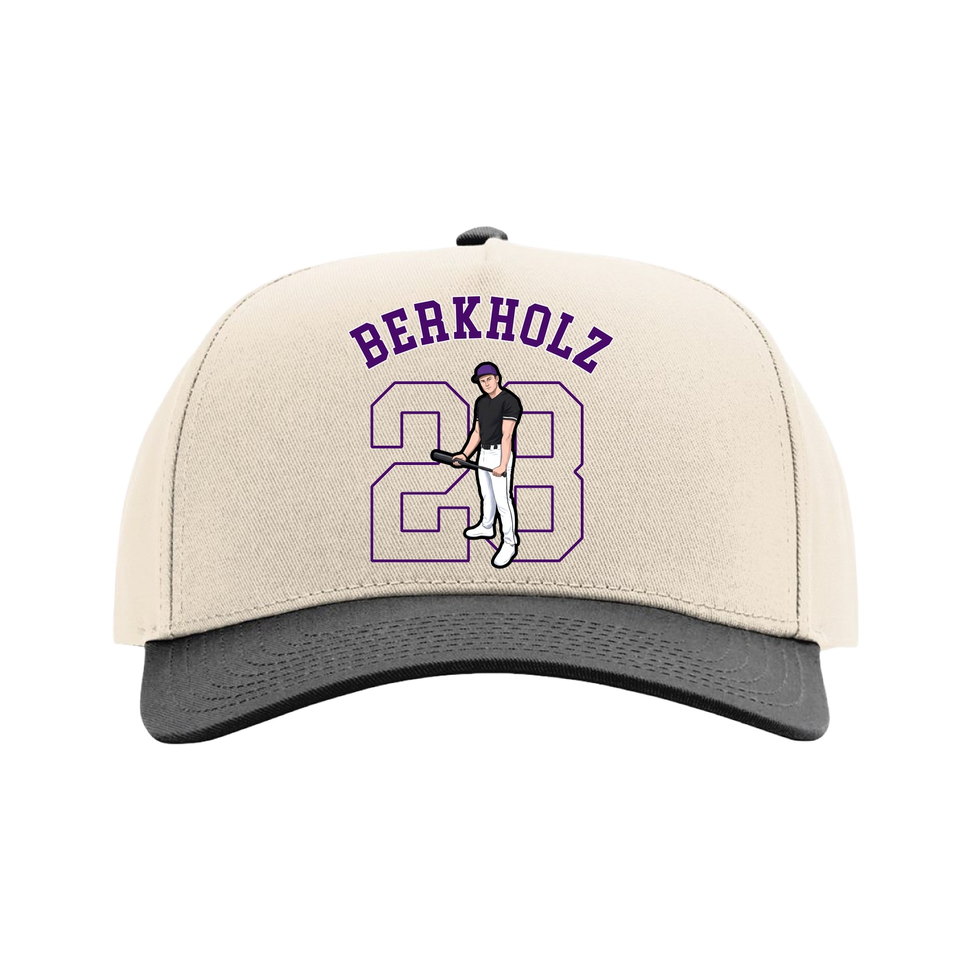 Full Fabric Five-Panel Champ Cap — Shirsey Arch in Cream/Black