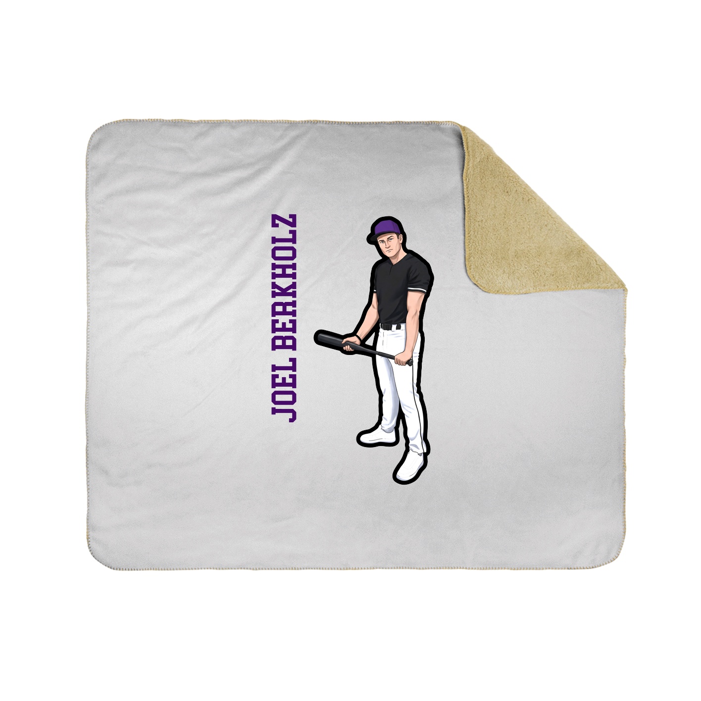 Throw Blanket — Name Vertical in White
