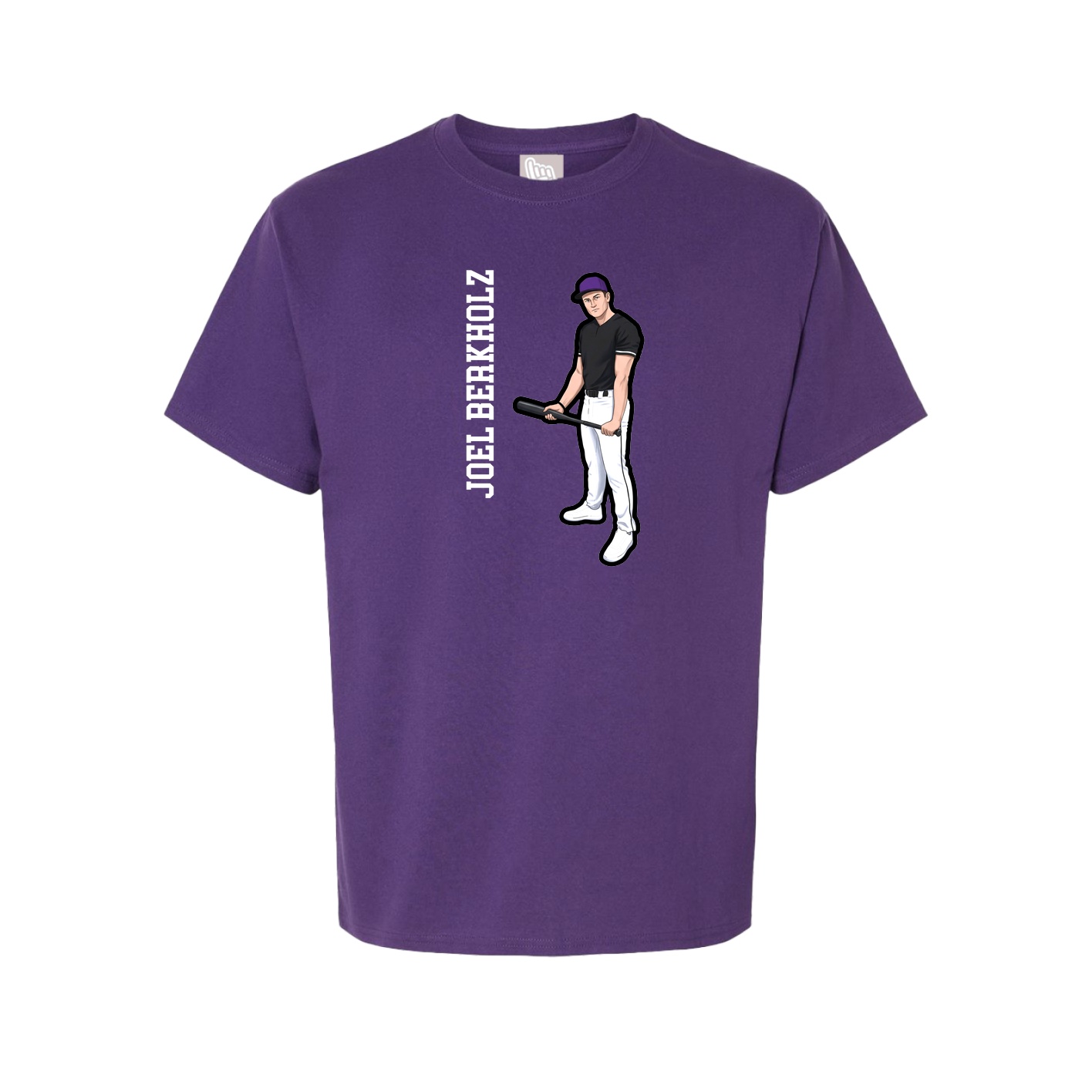 Youth Tee — Name Vertical in Purple