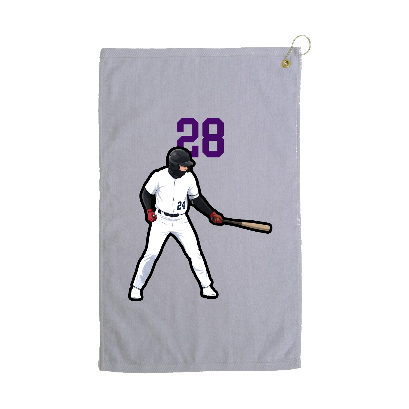 Golf Towel — Number Top in Grey