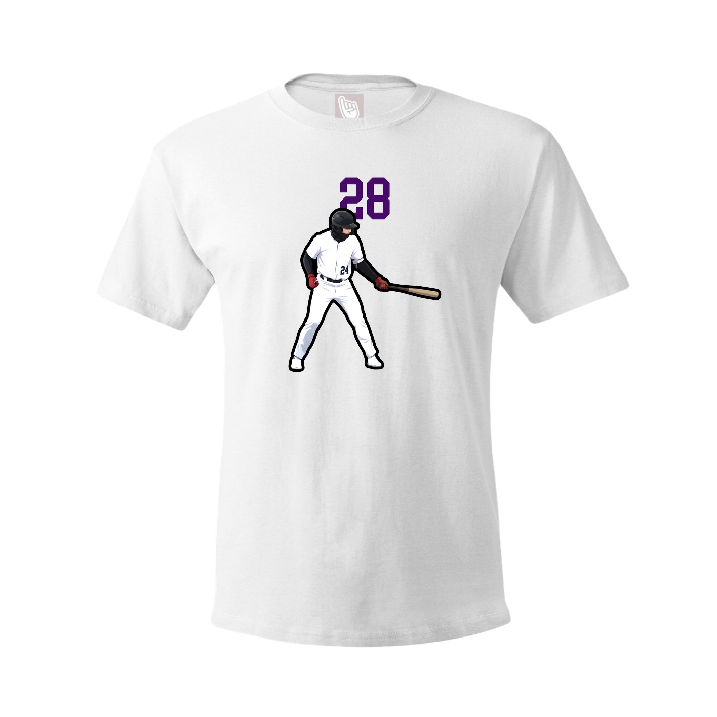 Youth Tee — Number Top in White