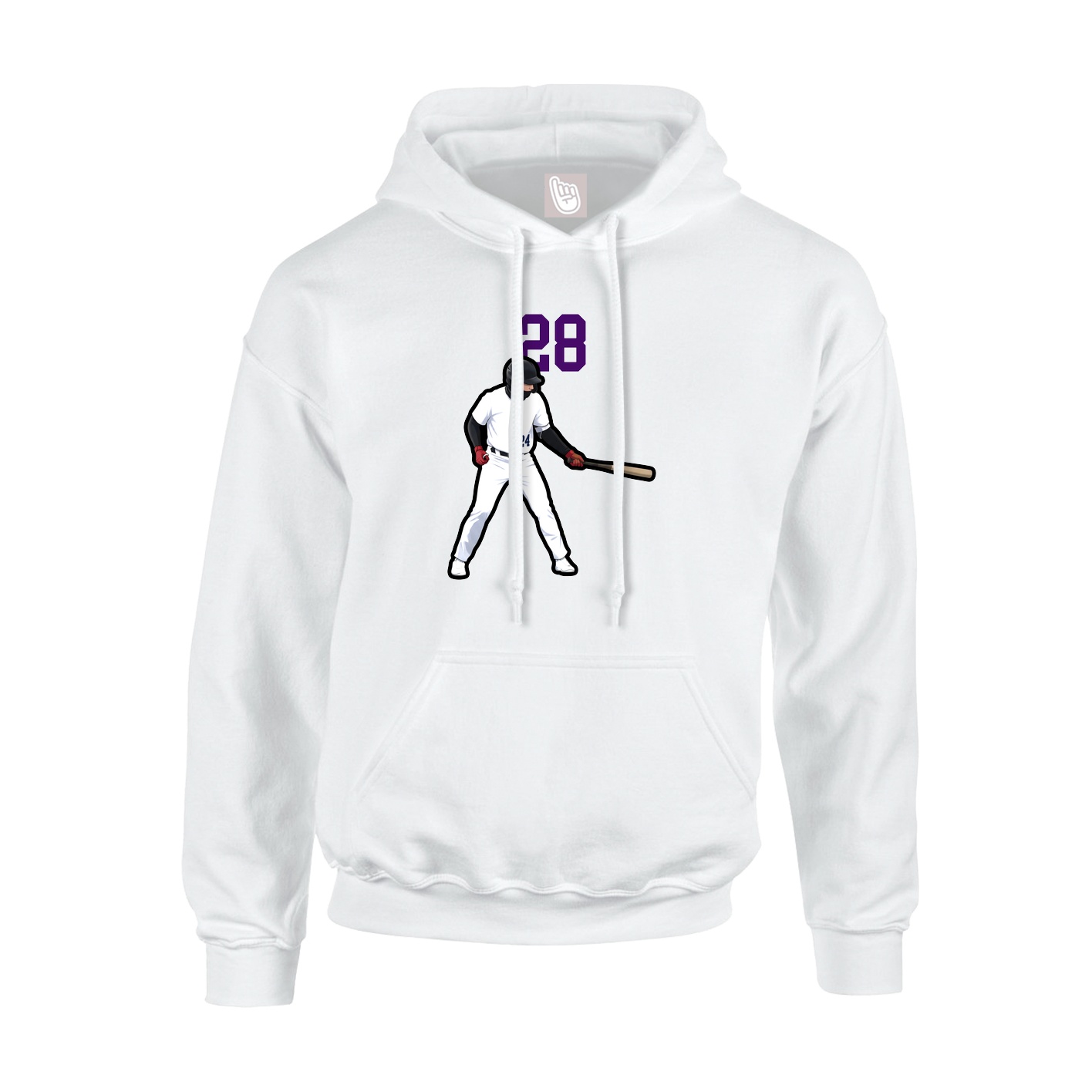 Youth Hoodie — Number Top in White