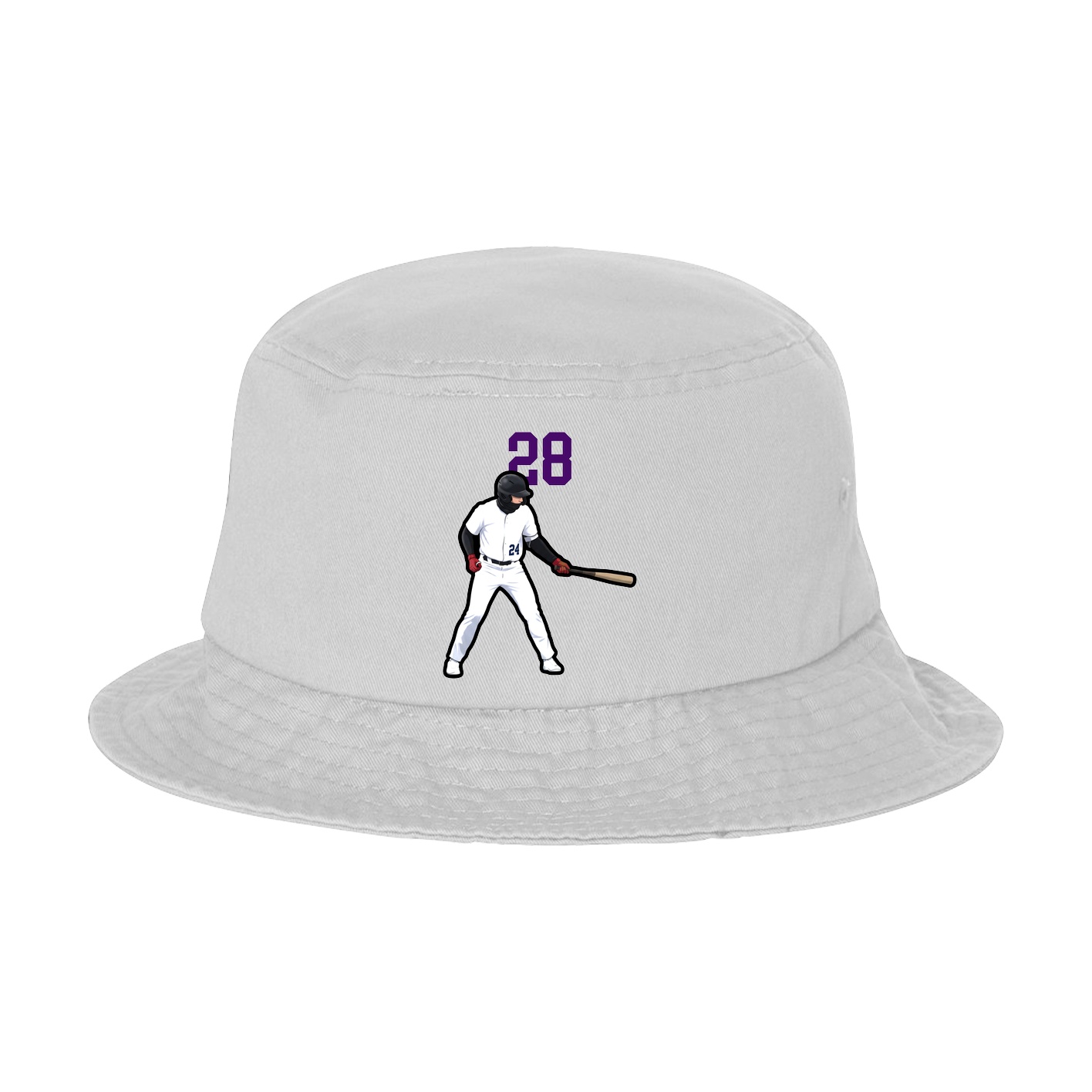 Bucket Cap — Number Top in White
