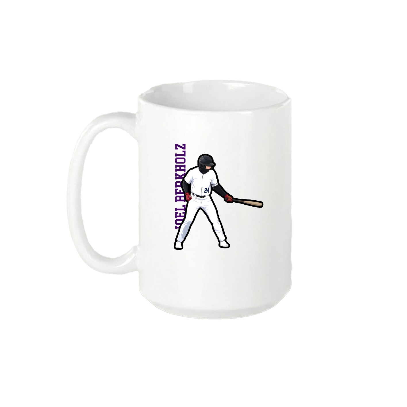 15oz Coffee Mug — Name Vertical in White