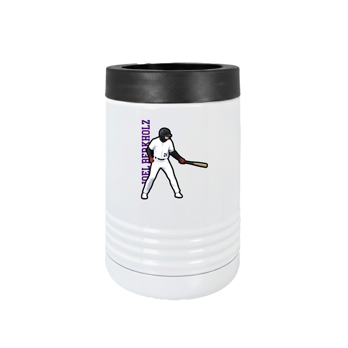 Beverage Holder — Name Vertical in White
