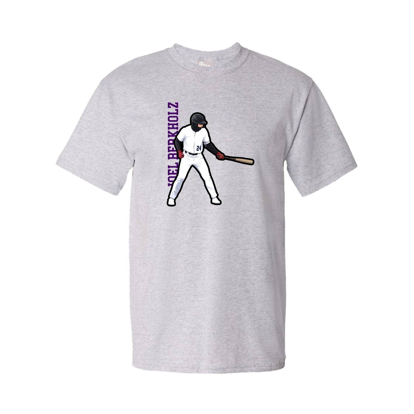 Youth Tee — Name Vertical in Grey