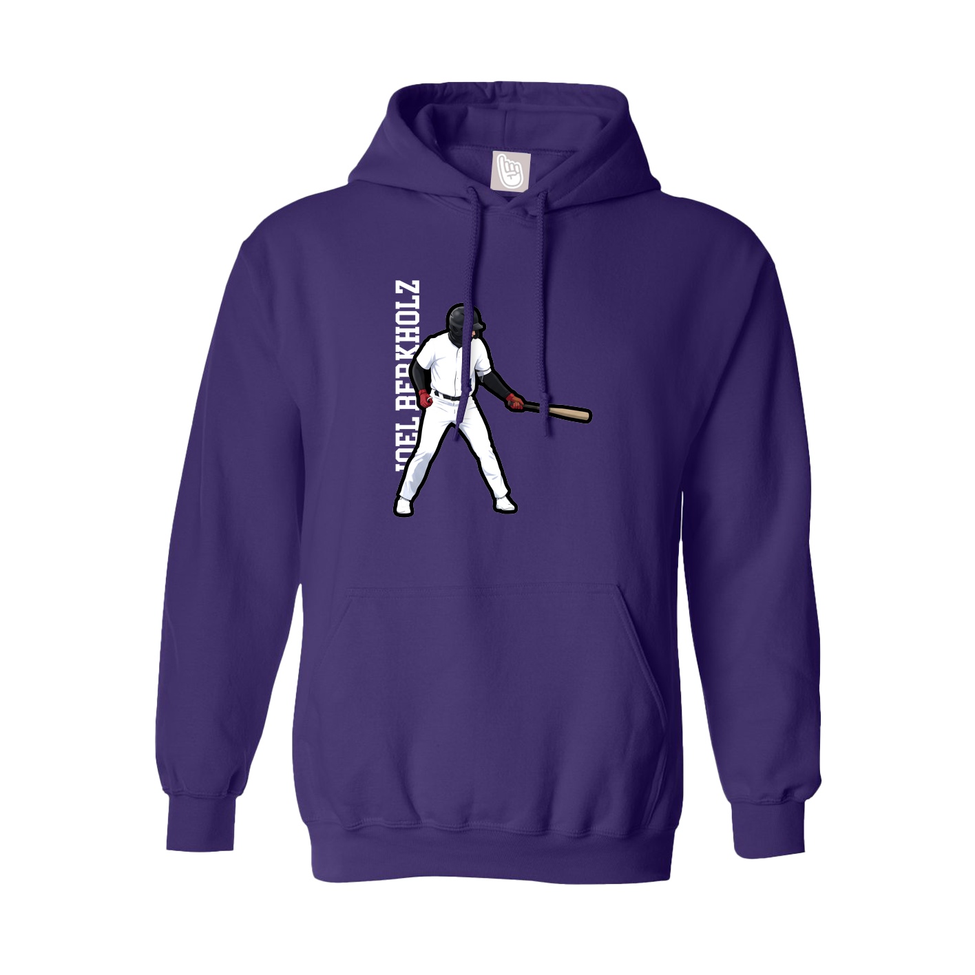 Hoodie — Name Vertical in Purple
