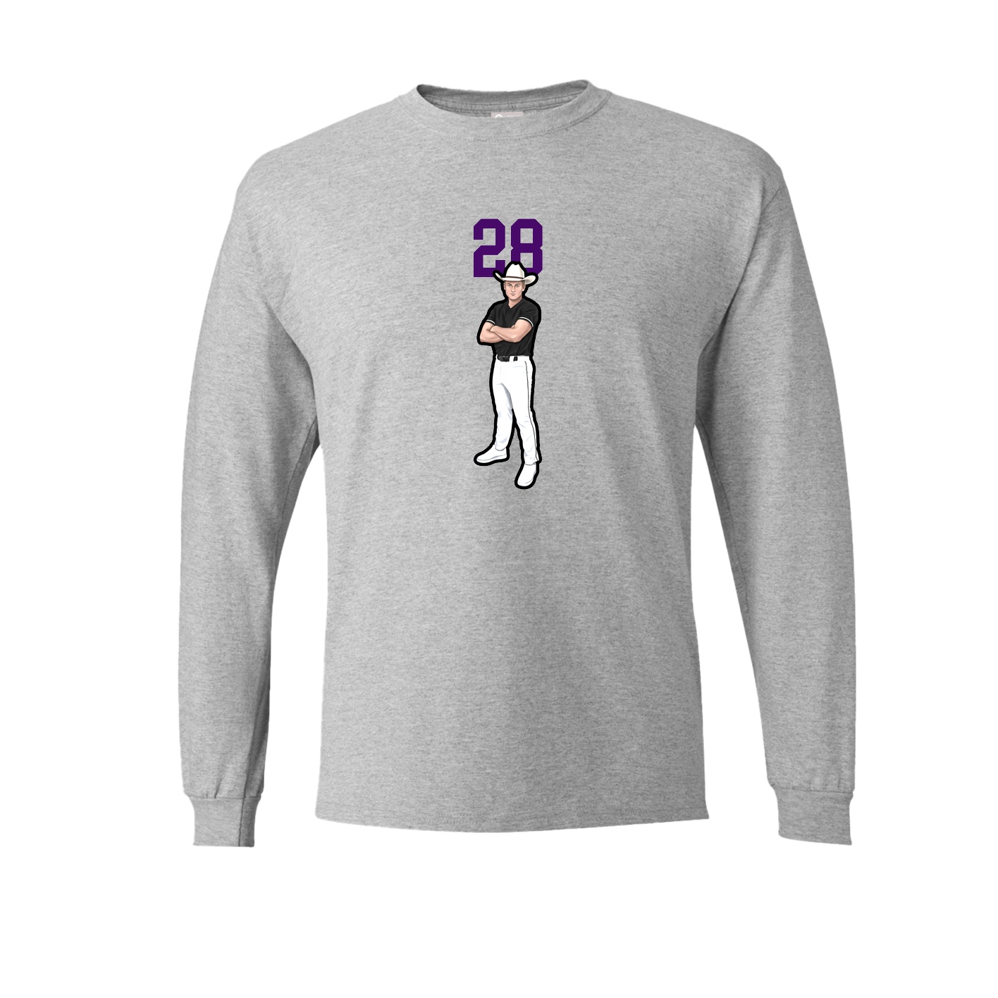 Long Sleeve Tee — Number Top in Grey