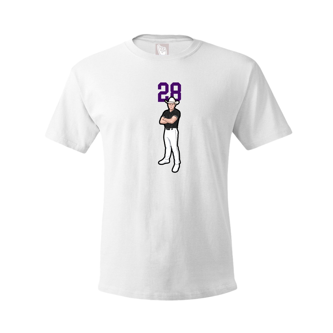 Youth Tee — Number Top in White