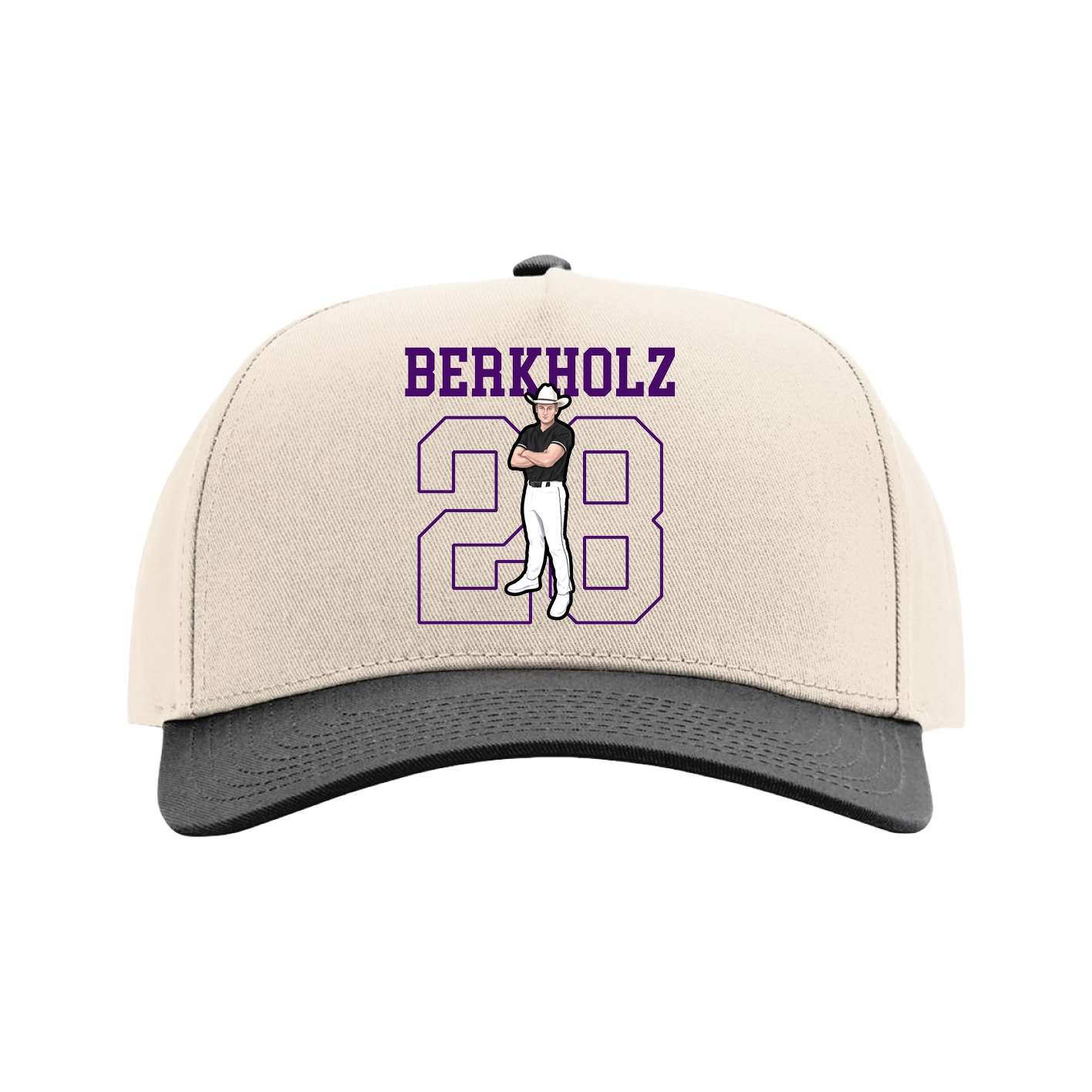 Full Fabric Five-Panel Champ Cap — Shirsey in Cream/Black