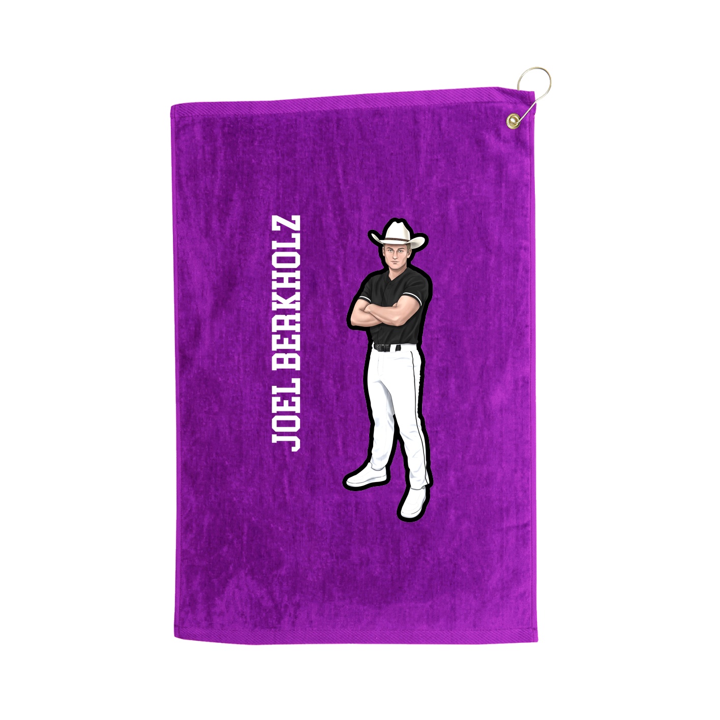 Golf Towel — Name Vertical in Purple