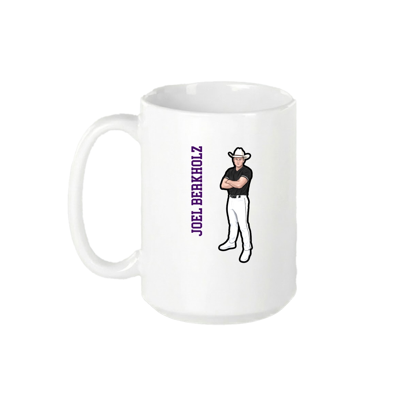 15oz Coffee Mug — Name Vertical in White