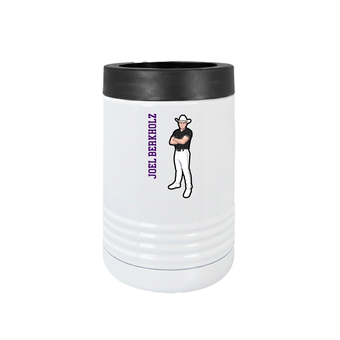 Beverage Holder — Name Vertical in White
