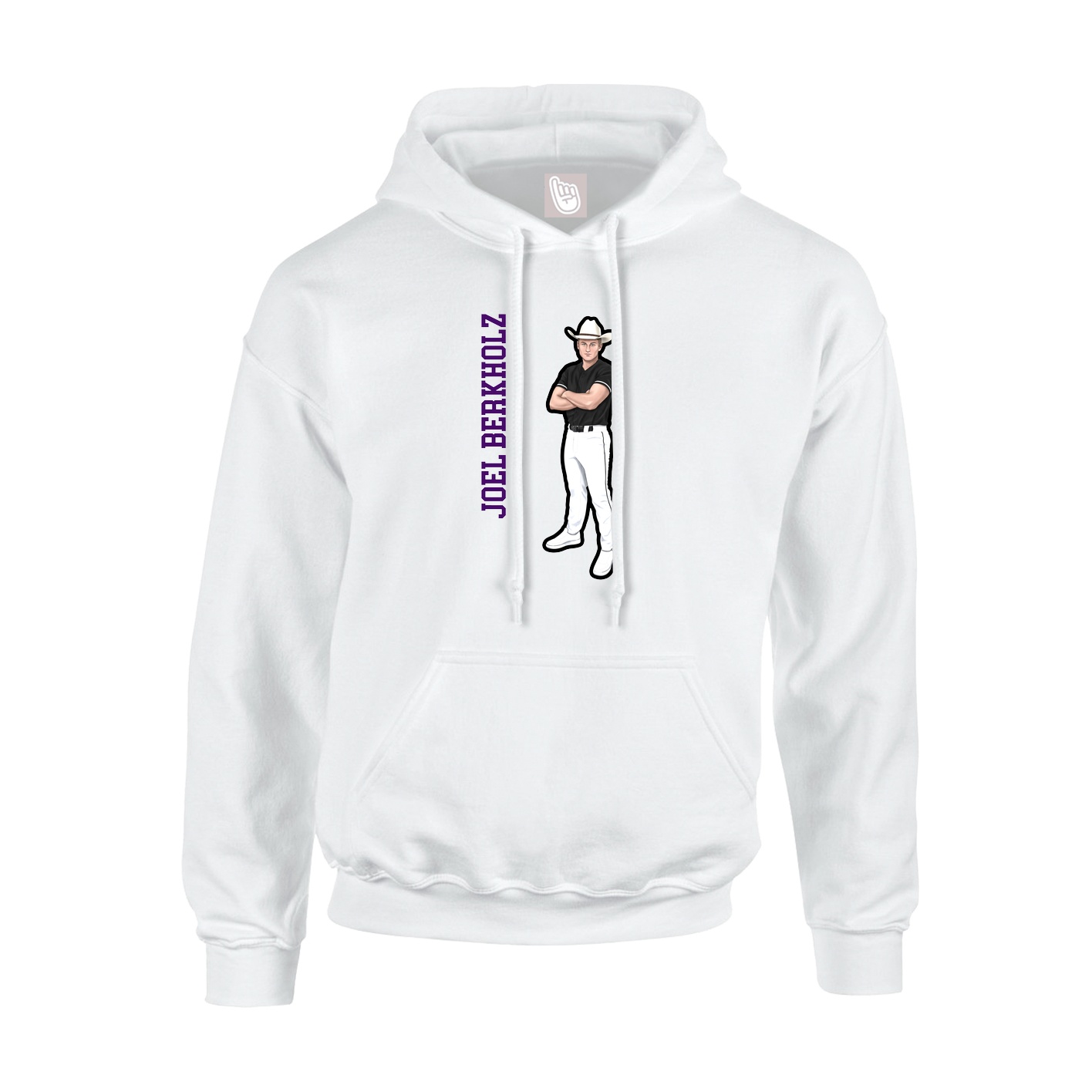 Youth Hoodie — Name Vertical in White