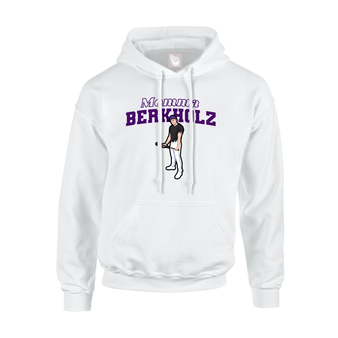 Youth Hoodie — Mothers Day Block in White