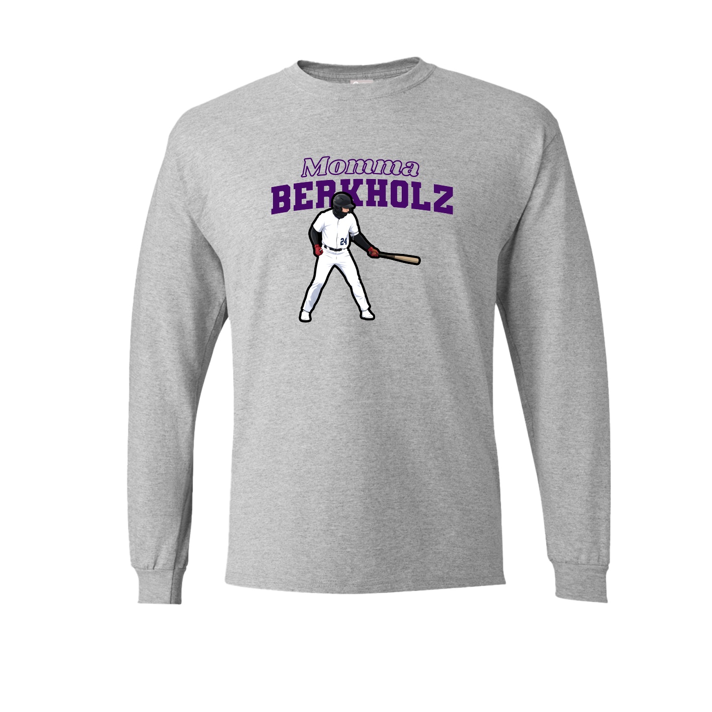 Long Sleeve Tee — Mothers Day Block in Grey