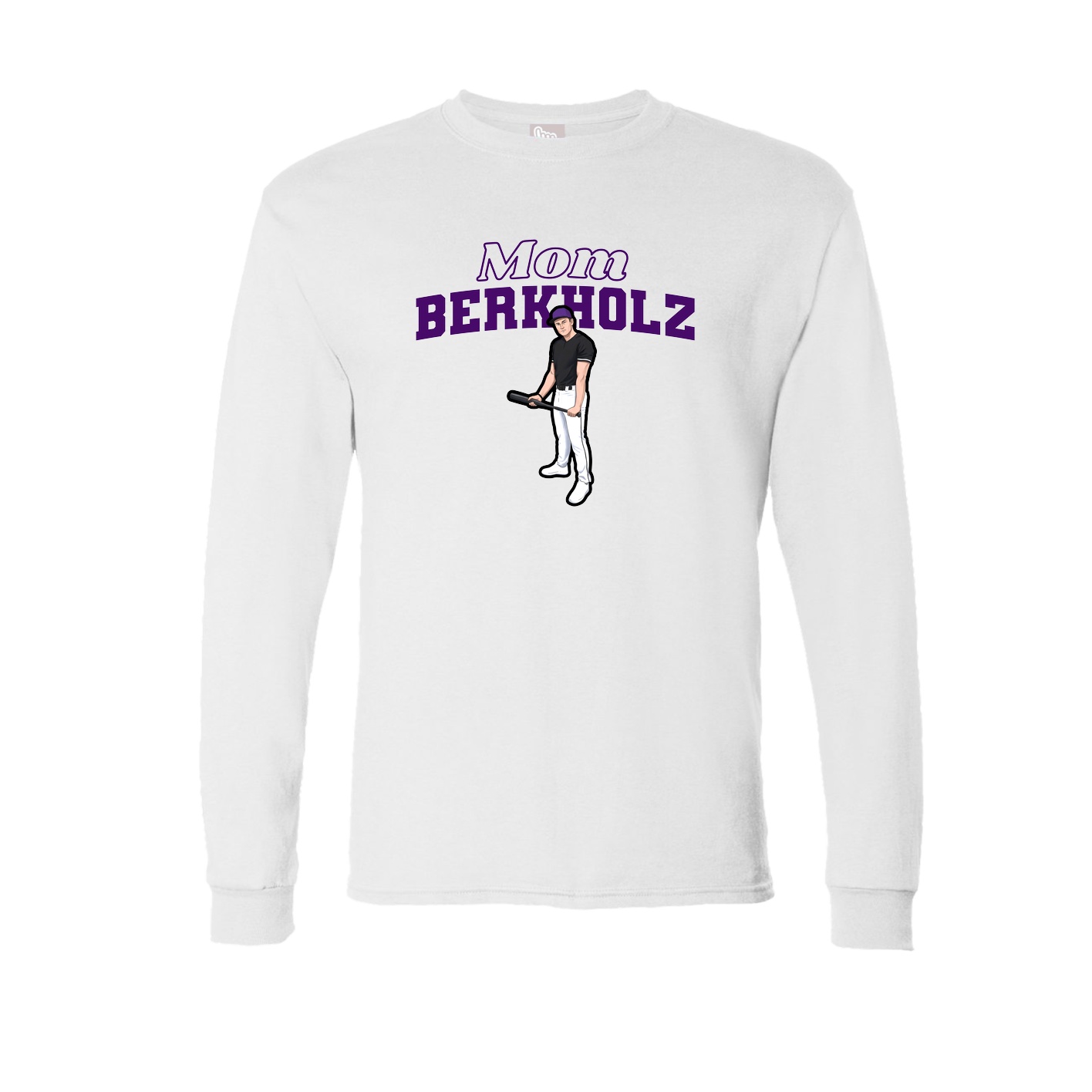 Long Sleeve Tee — Mothers Day Block in White