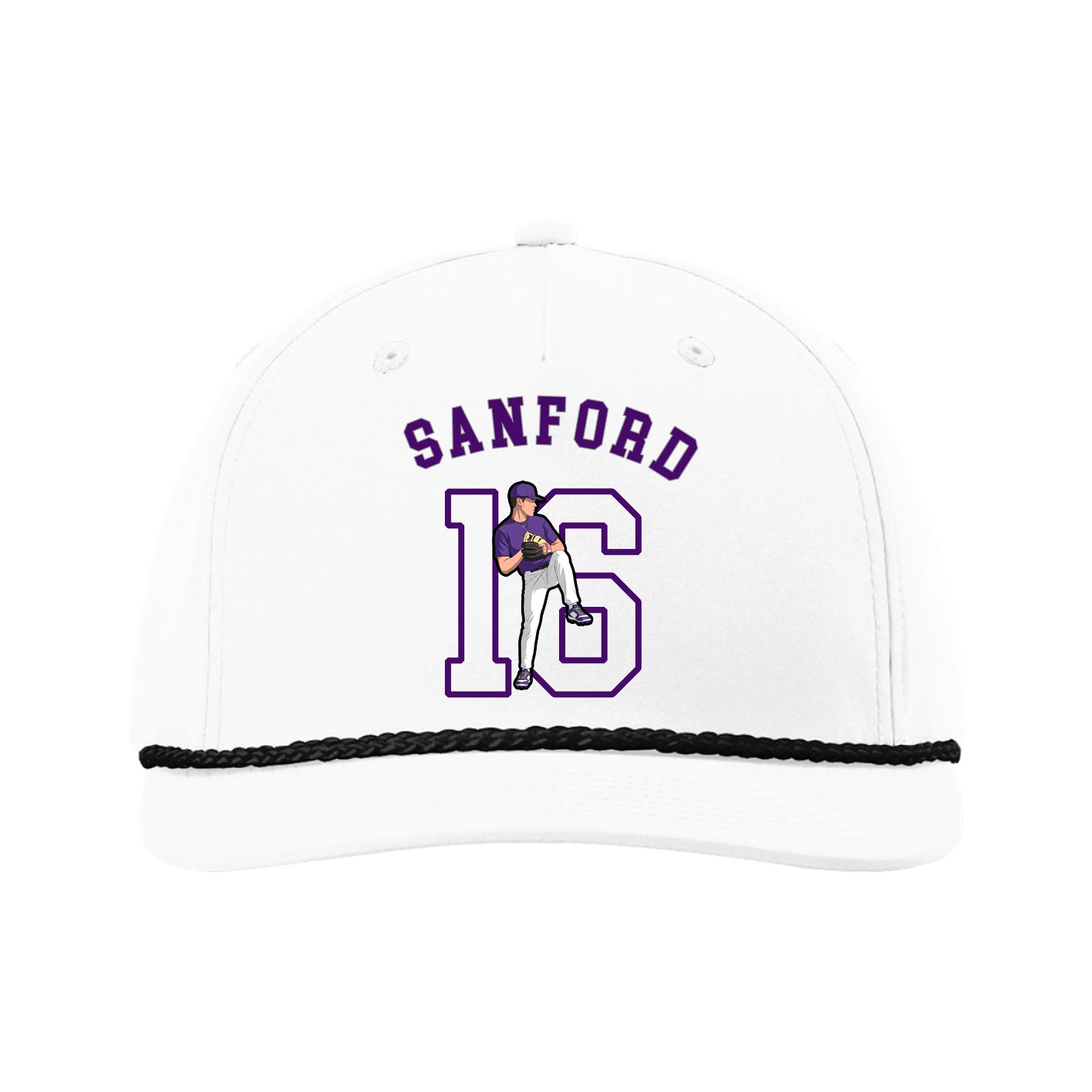Five-Panel Classic Rope Cap — Shirsey Arch in White