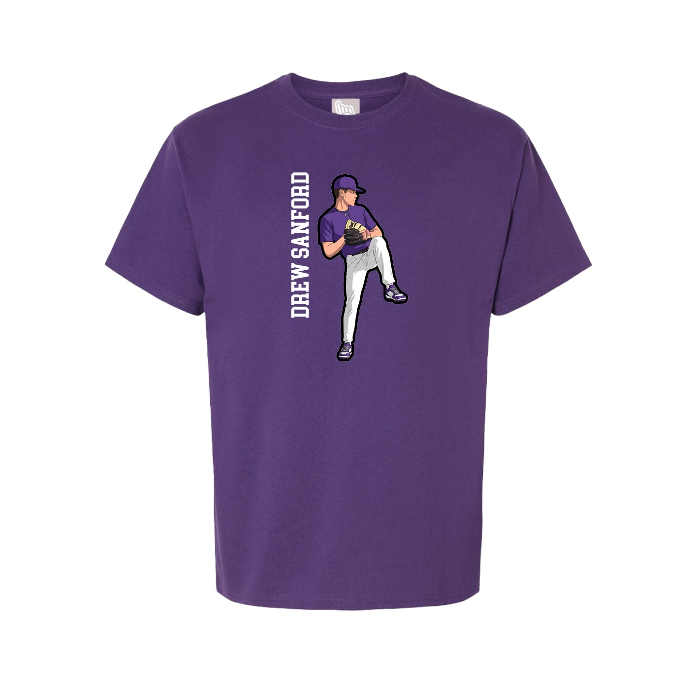 Youth Tee — Name Vertical in Purple