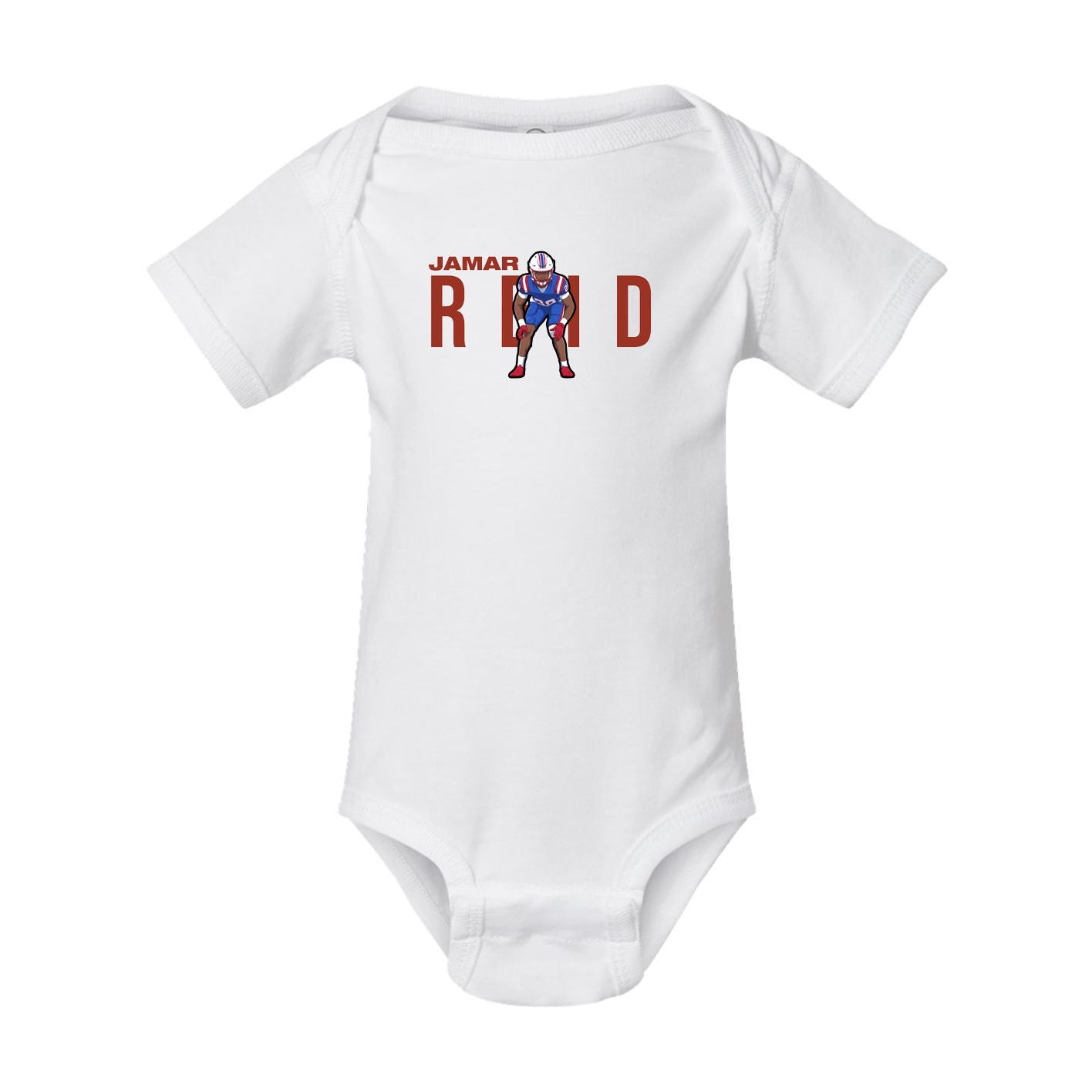 Baby Onesie — Player Name in White