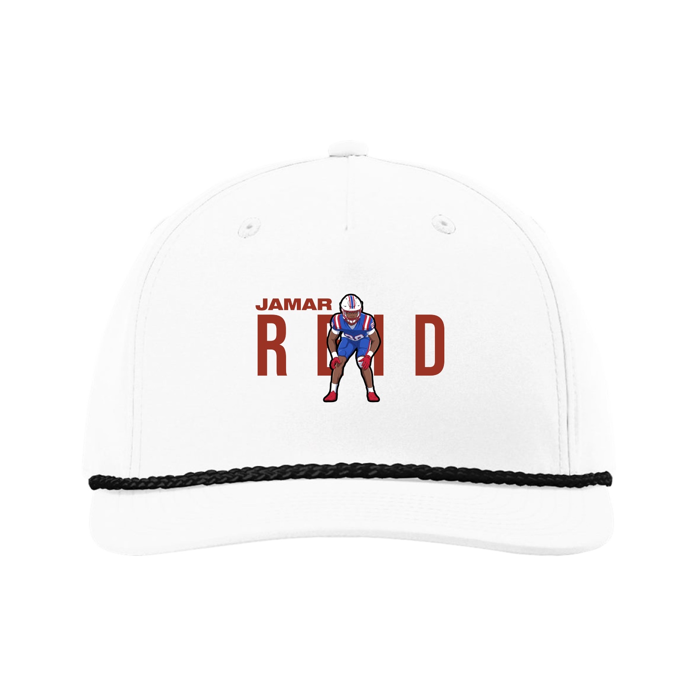 Five-Panel Classic Rope Cap — Player Name in White