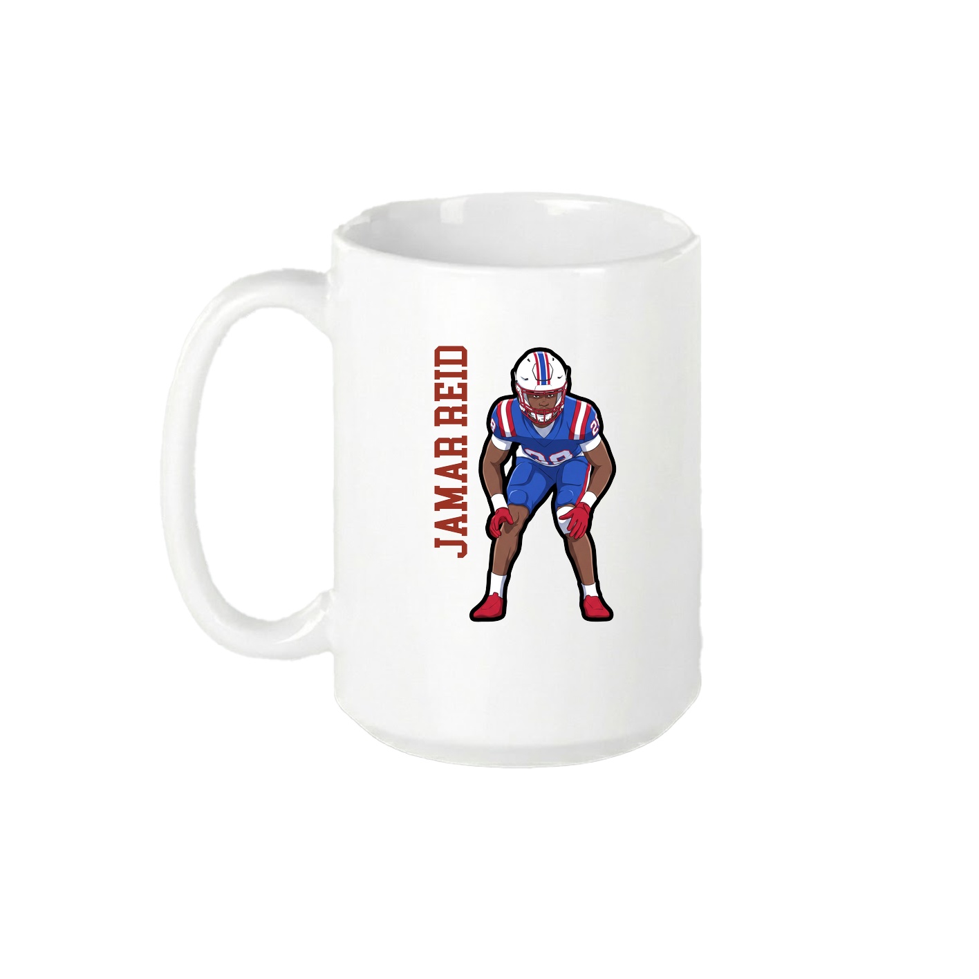 15oz Coffee Mug — Name Vertical in White