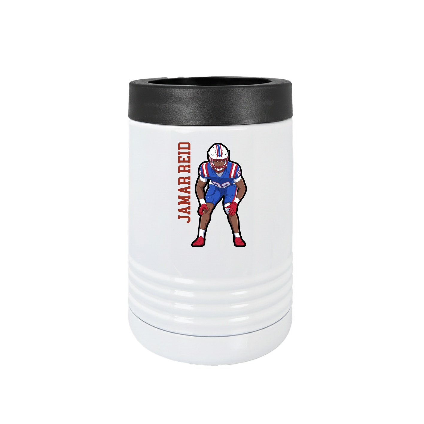 Beverage Holder — Name Vertical in White