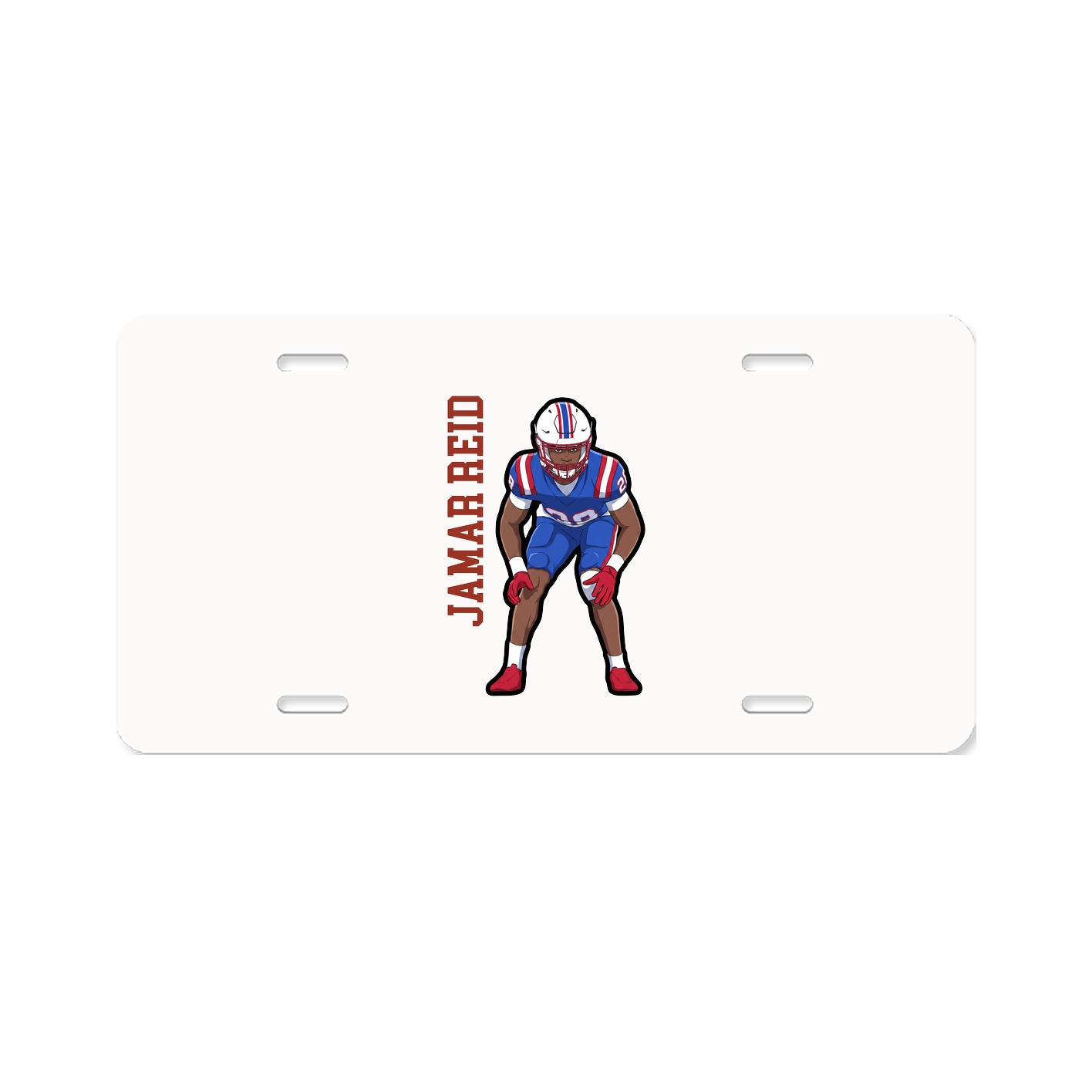License Plate — Name Vertical in Classic