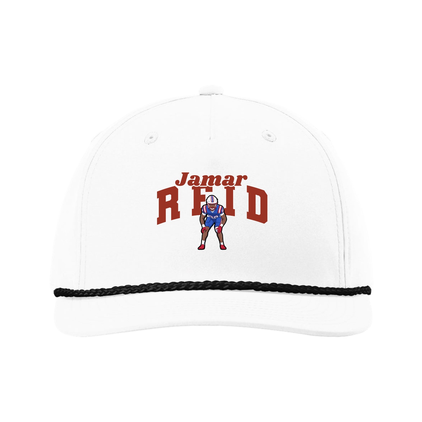 Five-Panel Classic Rope Cap — Signature Arch in White
