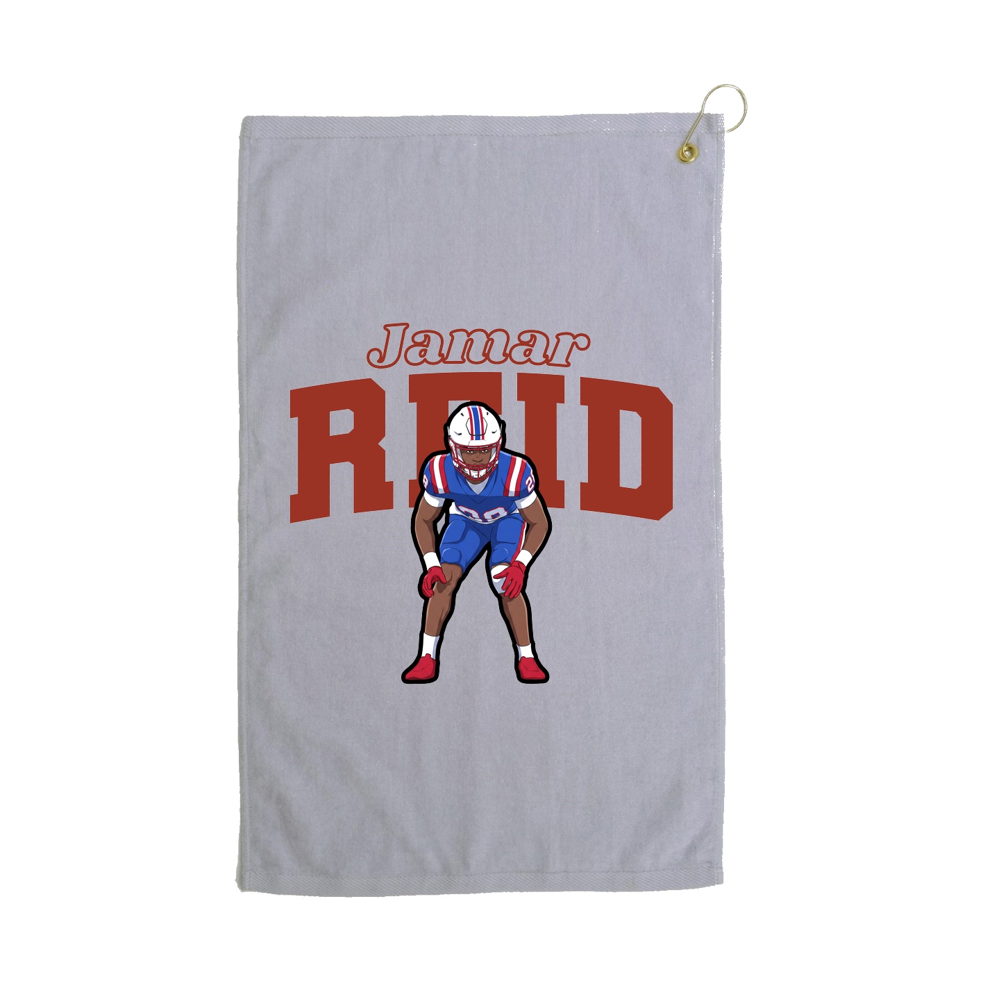 Golf Towel — Name Arch in Grey
