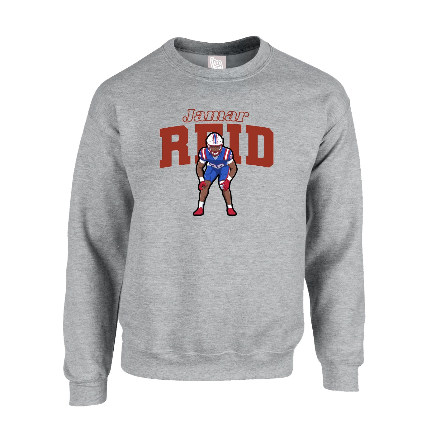 Fleece Crew — Name Arch in Grey