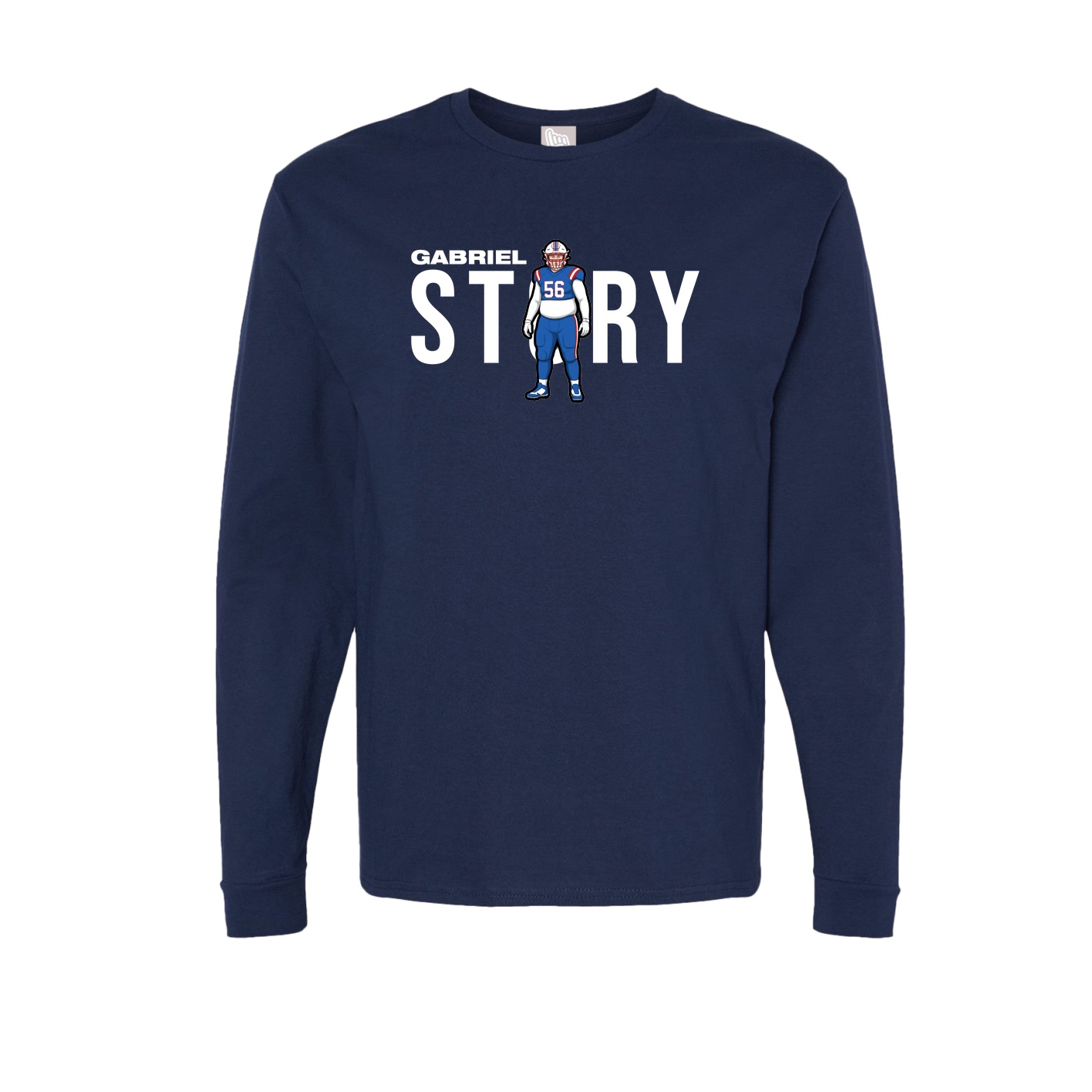 Long Sleeve Tee — Player Name in Navy