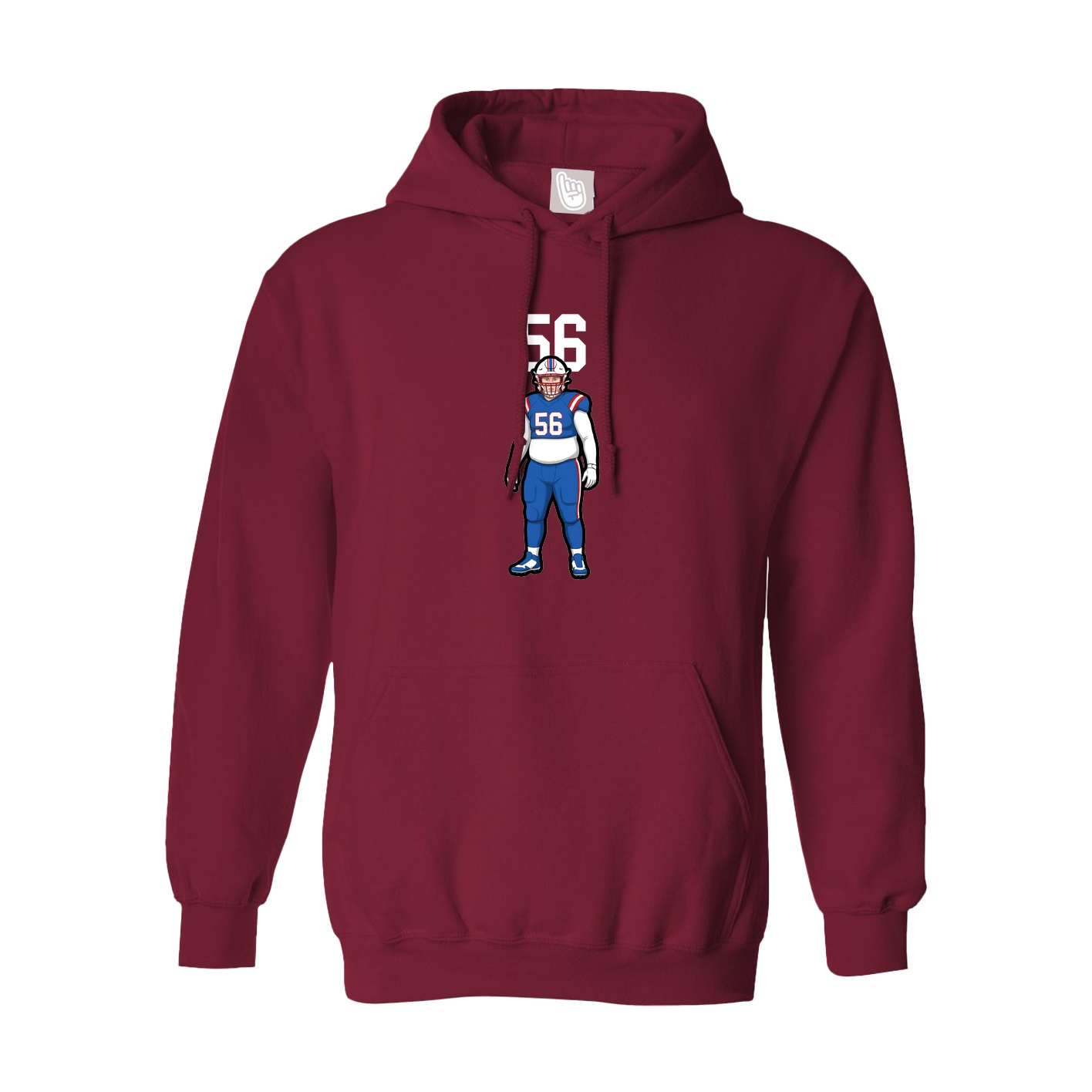 Hoodie — Number Top in Cardinal