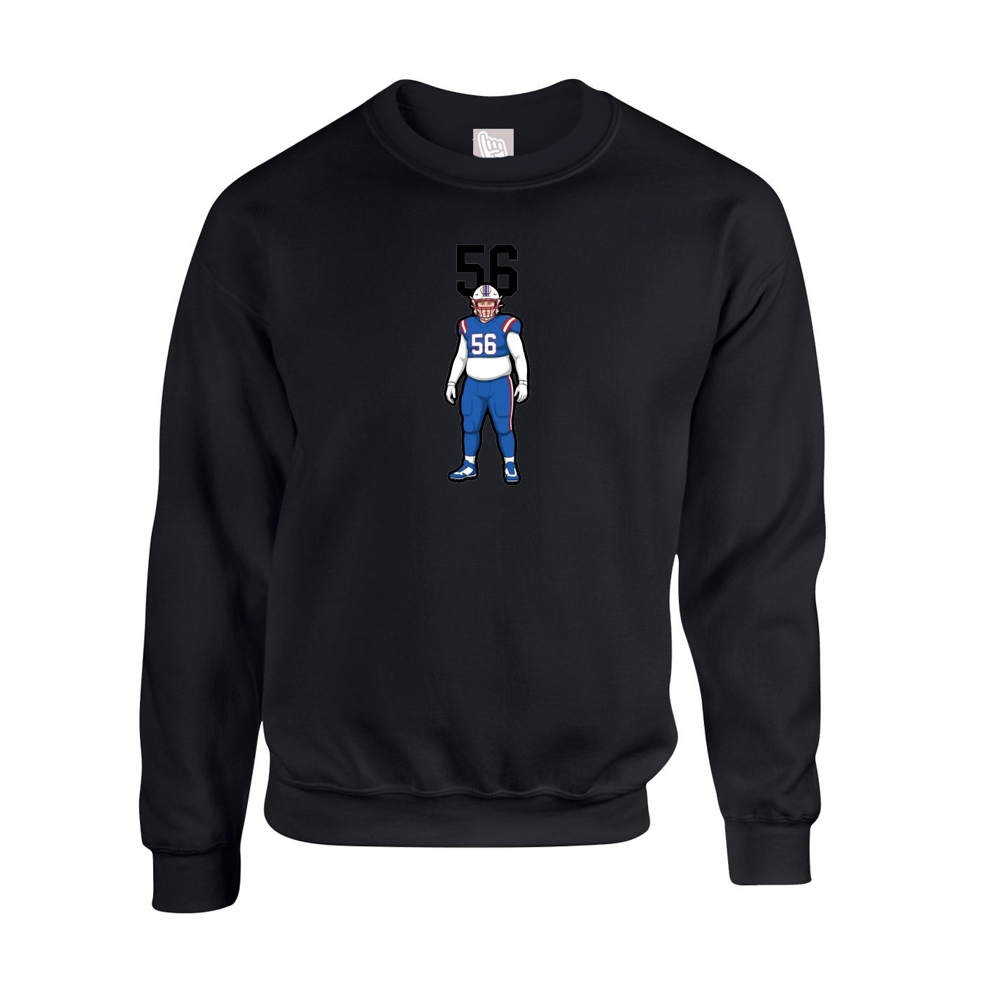 Fleece Crew — Number Top in Black