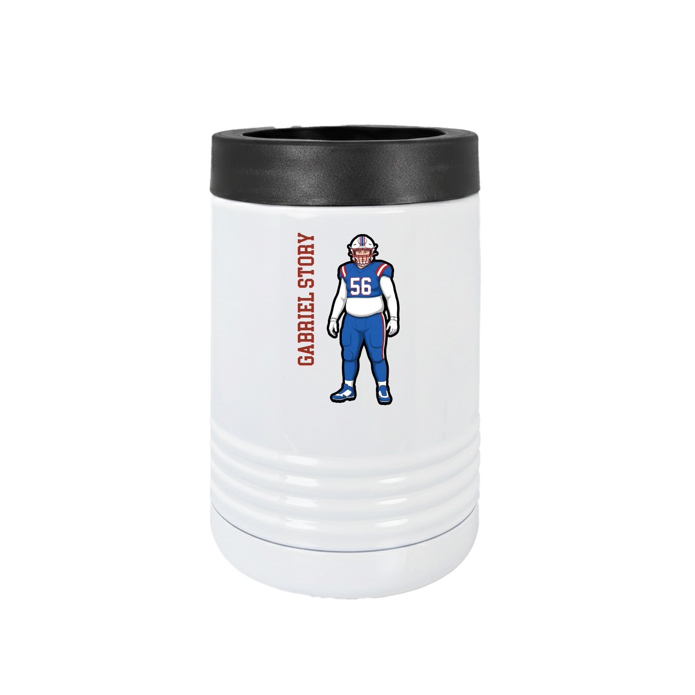Beverage Holder — Name Vertical in White