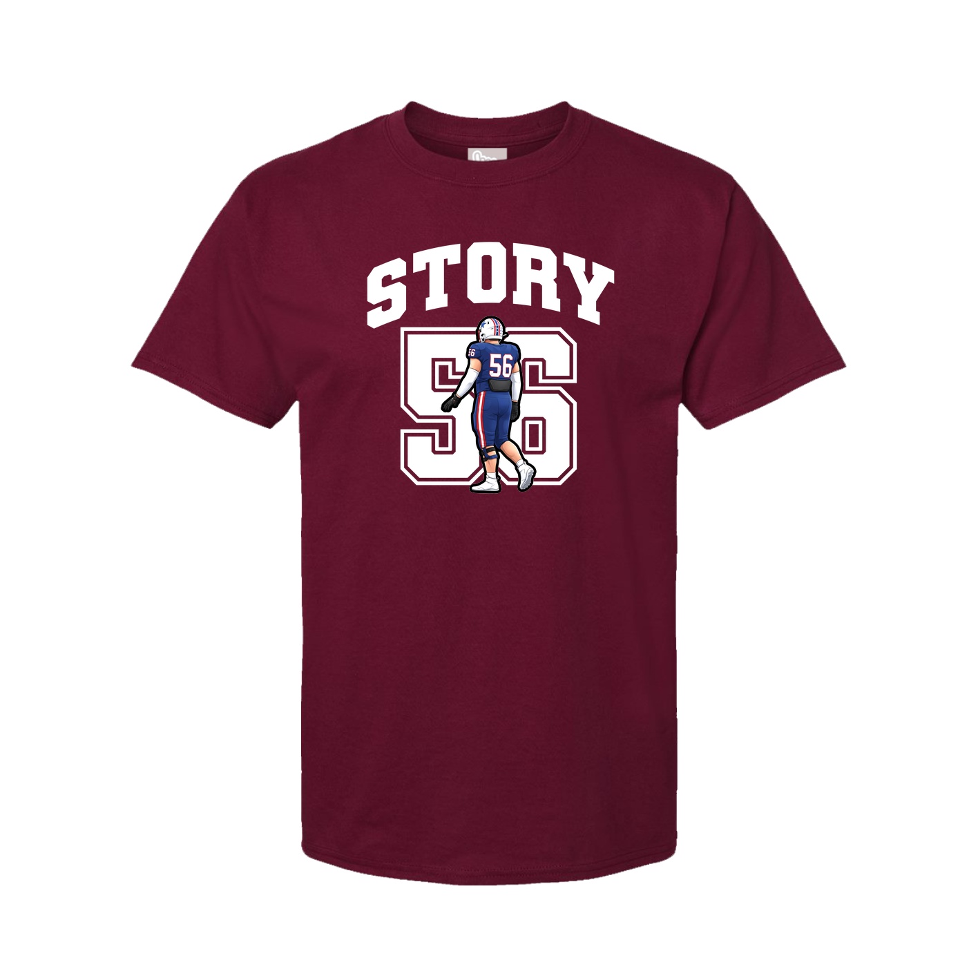 Youth Tee — Number in Cardinal