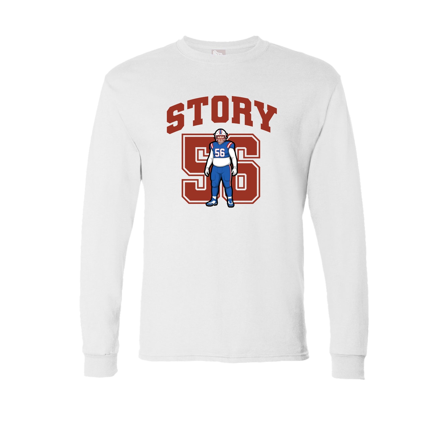 Long Sleeve Tee — Number in White