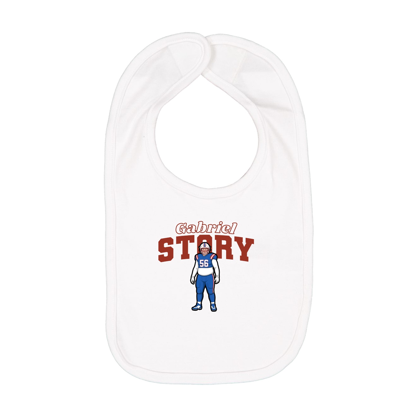 Infant Bib — Name Arch in White