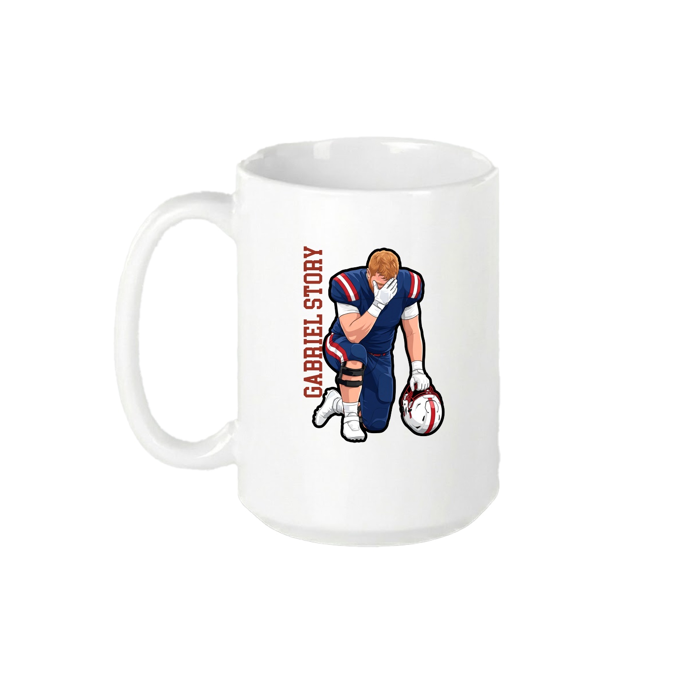 15oz Coffee Mug — Name Vertical in White