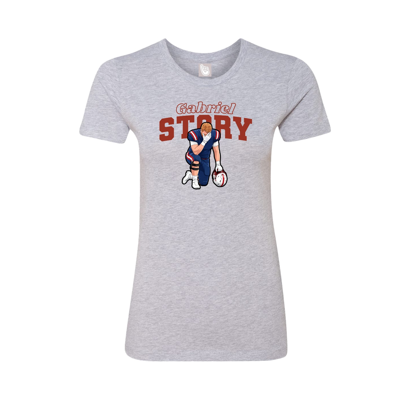 Fitted Women's Tee — Name Arch in Grey