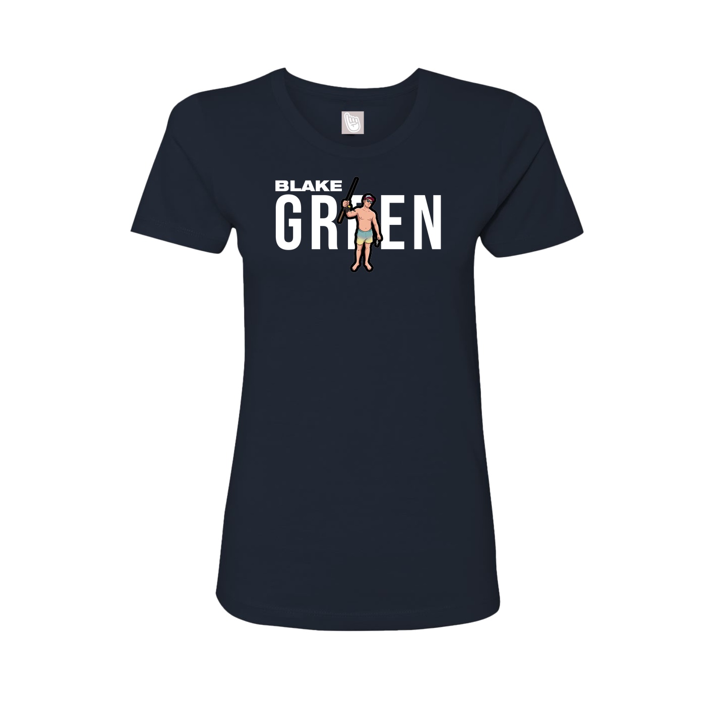 Fitted Women's Tee — Player Name in Navy