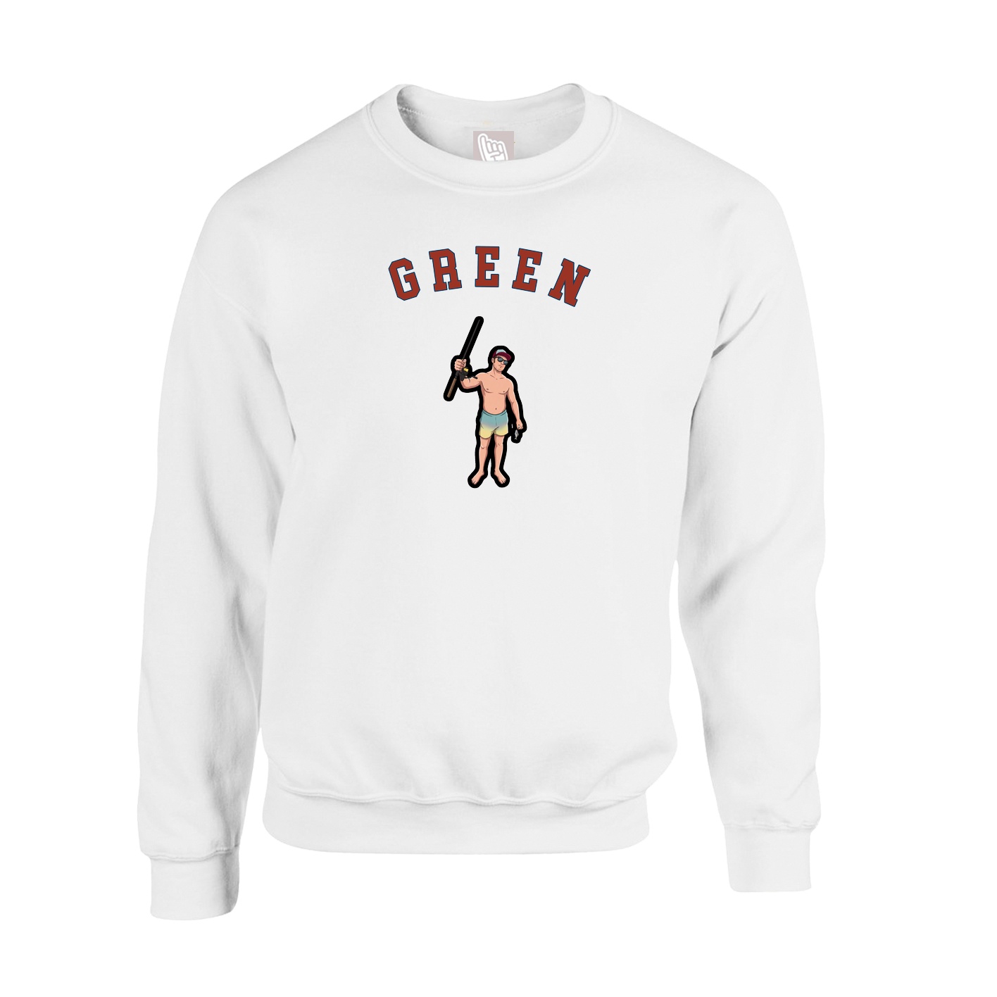 Fleece Crew — Shirsey Arch in White