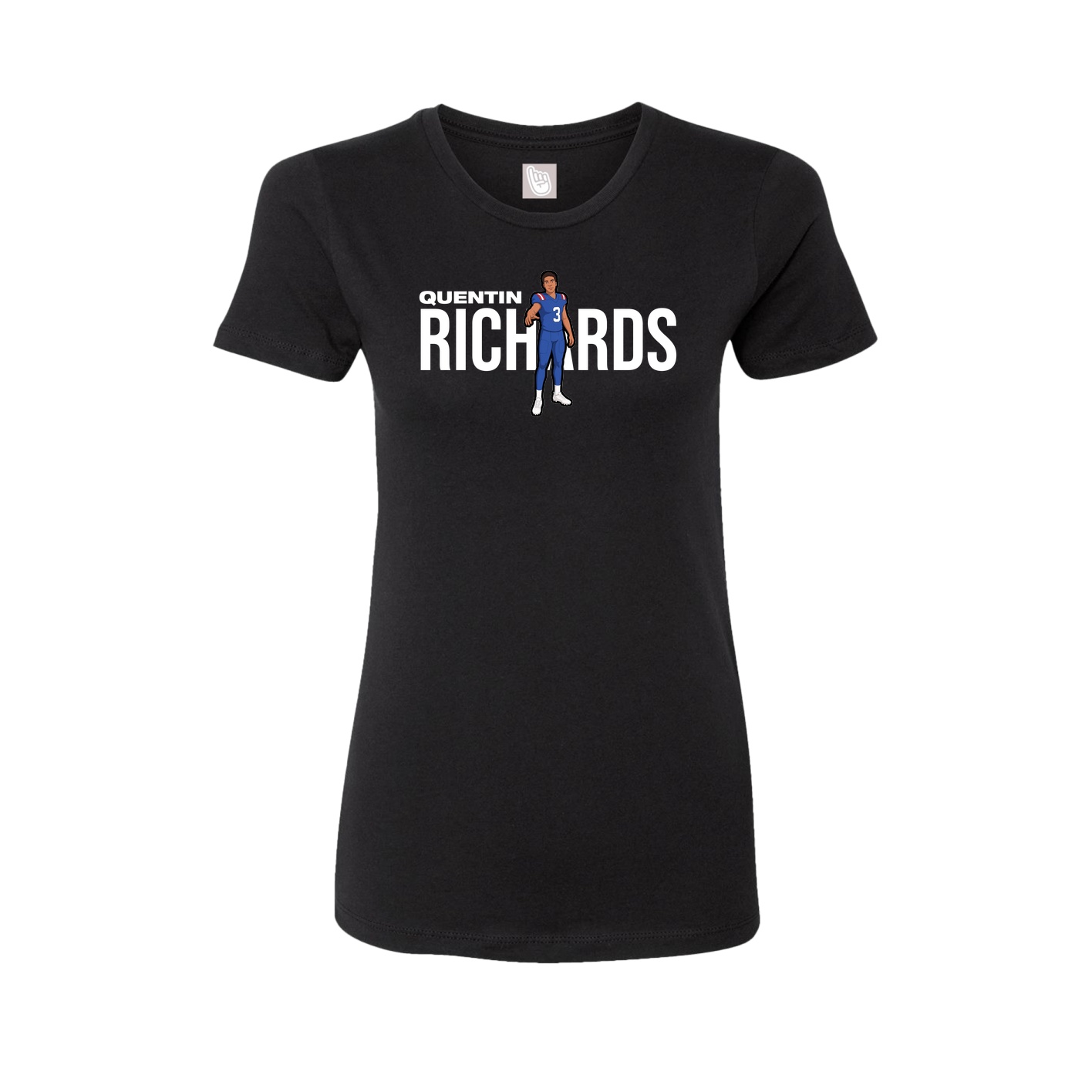 Fitted Women's Tee — Player Name in Black