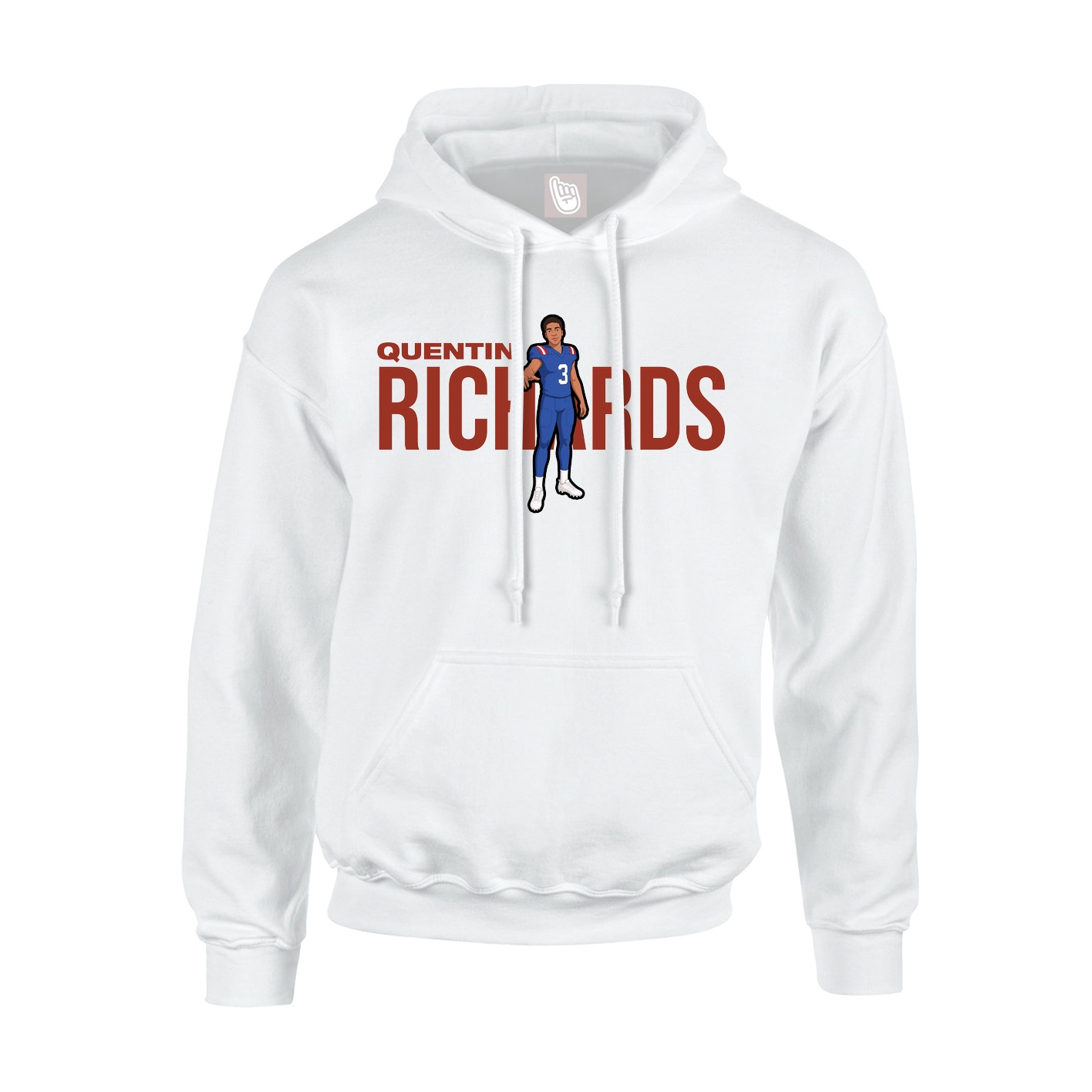 Youth Hoodie — Player Name in White