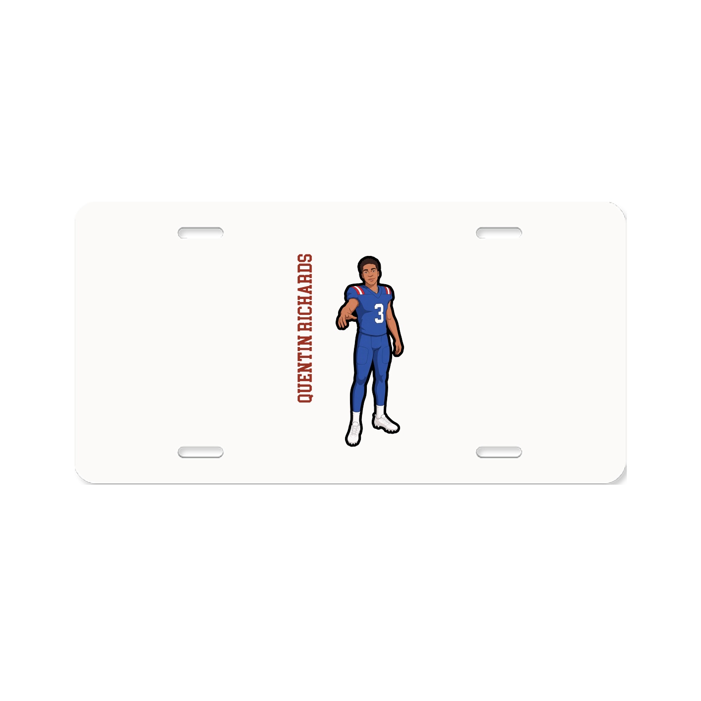 License Plate — Name Vertical in Classic