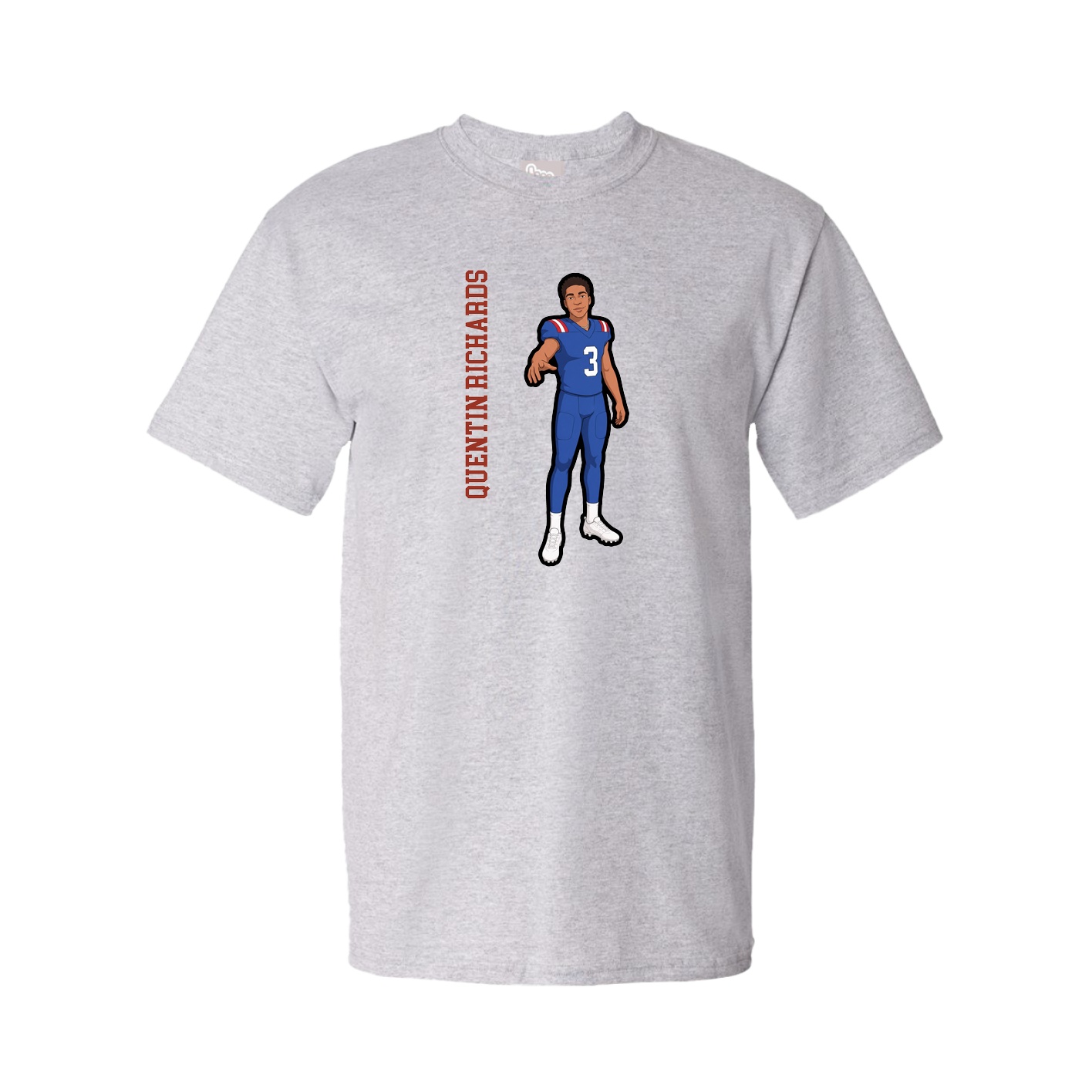 Tee — Name Vertical in Grey