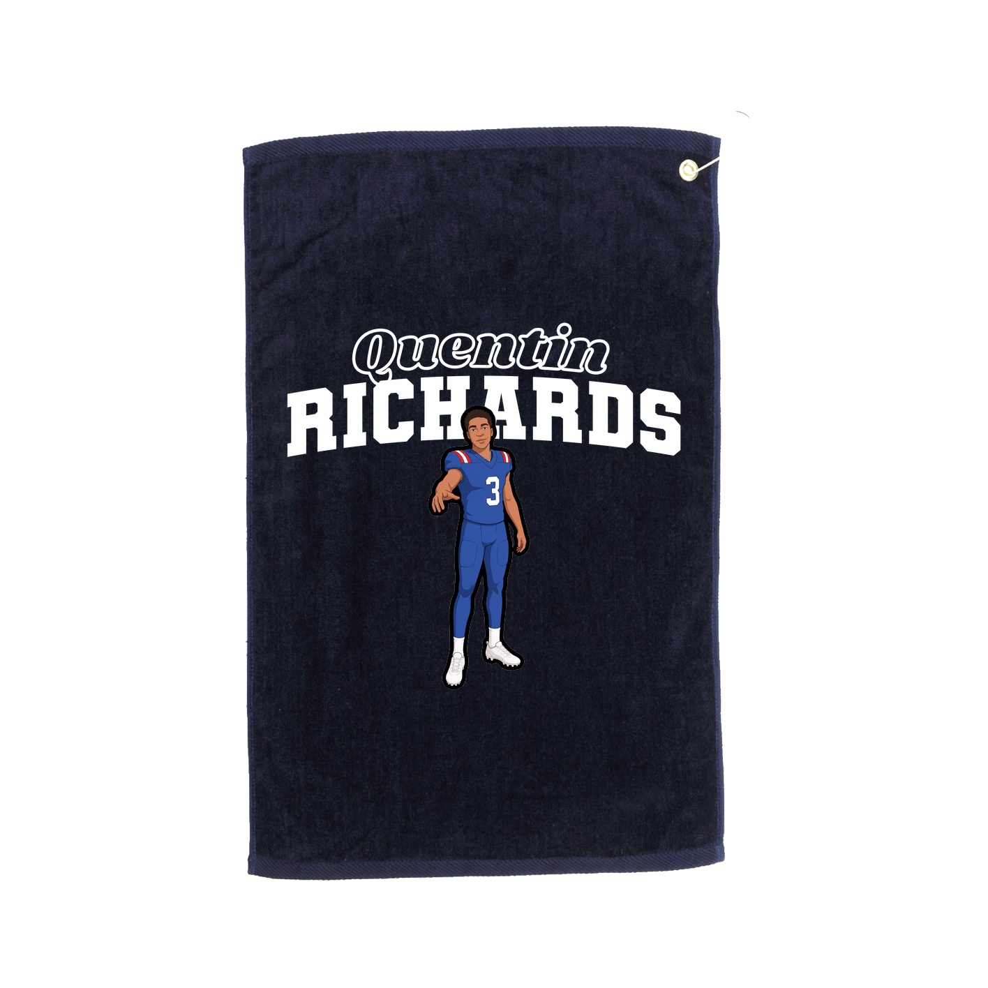 Golf Towel — Name Arch in Navy