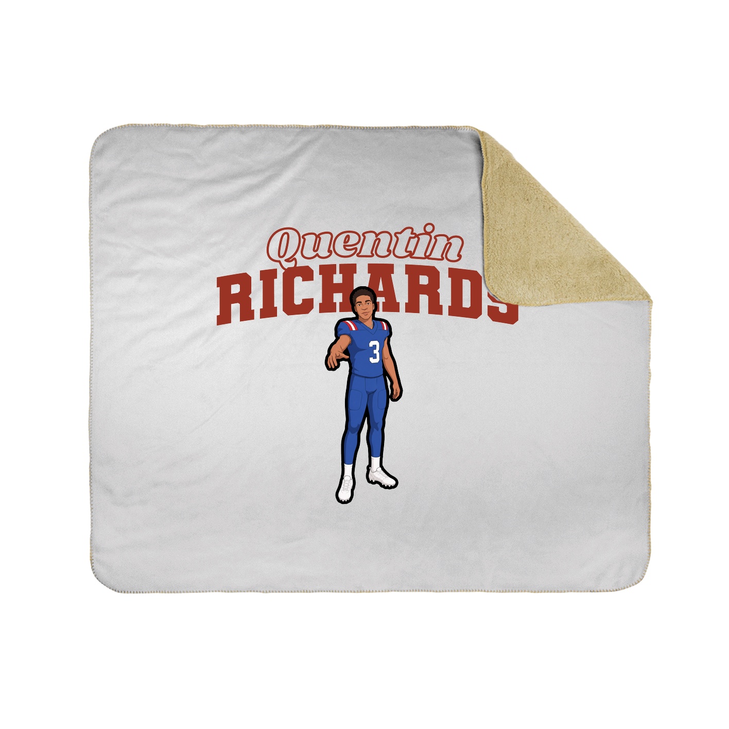 Throw Blanket — Name Arch in White