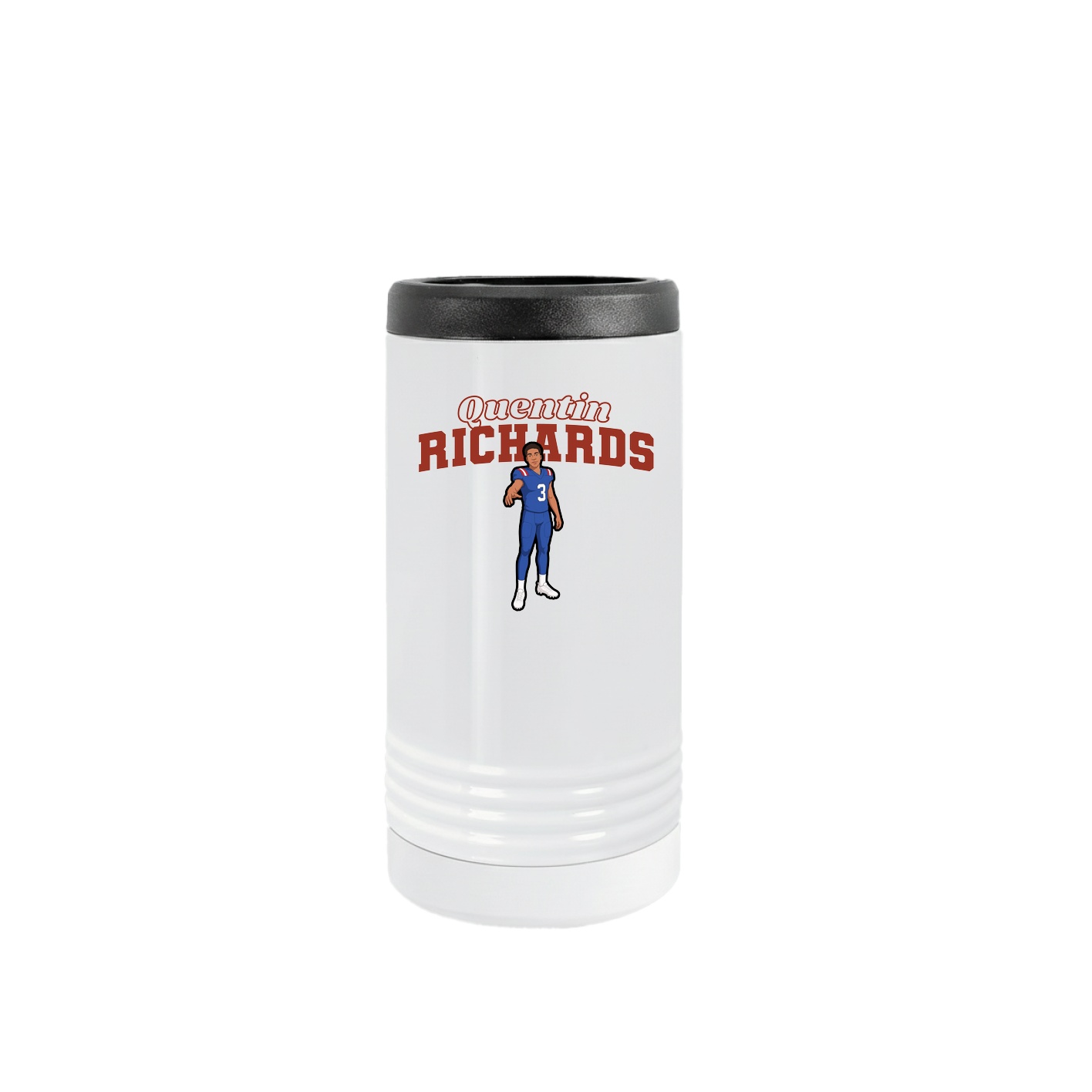 Slim Beverage Holder — Name Arch in White